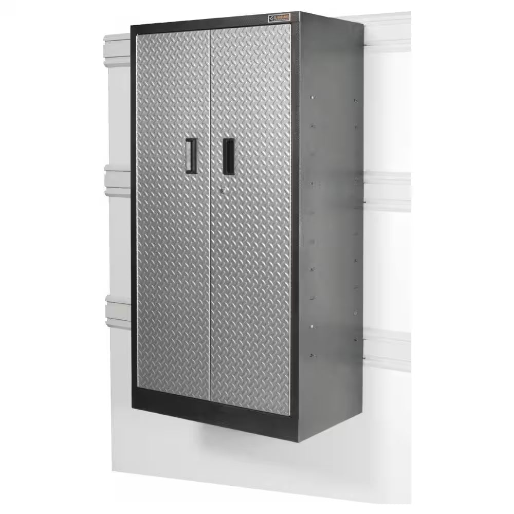 Premier Series Pre-Assembled Steel Freestanding Garage Cabinet in Silver with Casters (30 In. W X 65 In. H X 18 In. D)